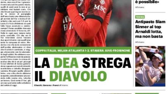 Coppa Italia, il QS su Milan-Atalanta: "La Dea strega il Diavolo"