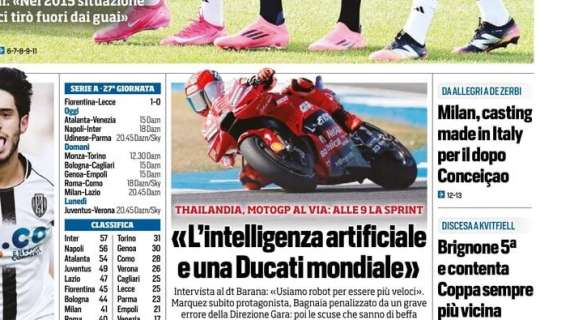 Tuttosport in prima pagina: "Milan, casting made in Italy per il dopo Conceiçao"