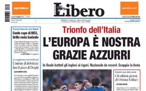 Italia Campione d'Europa, Libero: "L'Europa è nostra, grazie azzurri"