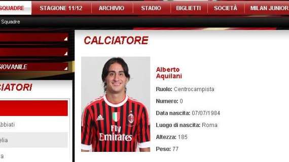 FOTO - Inserito il profilo di Aquilani su acmilan.com