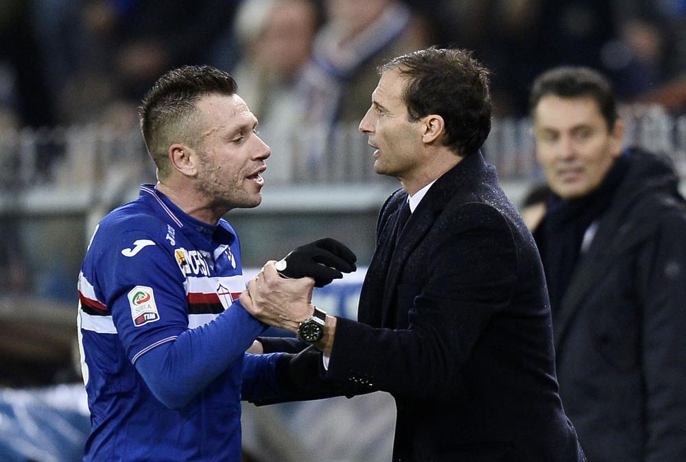 Allegri porge l'altra guancia a Cassano: "Ho avuto la fortuna di allenarlo: io rispetto le opinioni di tutti"