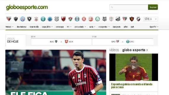FOTO - Globoesporte annuncia: "Thiago resta"