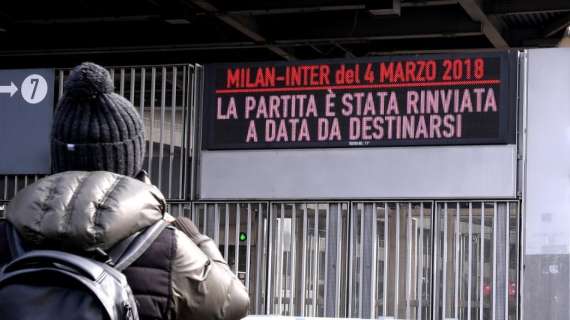 Derby Milan-Inter, si gioca il 4 aprile