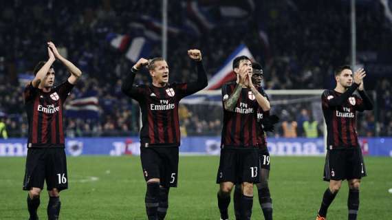 Sampdoria-Milan, rossoneri vincenti con lo stesso risultato della Coppa Italia 2015/16