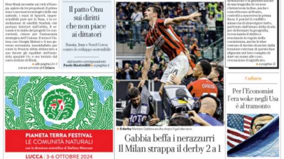 Repubblica: “Gabbia beffa i nerazzurri e il Milan strappa il derby 2-1”