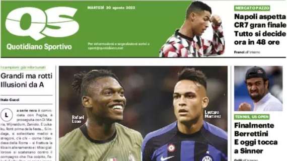Il QS in prima pagina titola: "Milan e Inter: è già derby"
