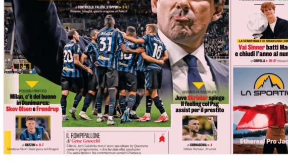 La Gazzetta in prima pagina: "Milan, c'è del buono in Danimarca: Skov Olsen e Frendrup"