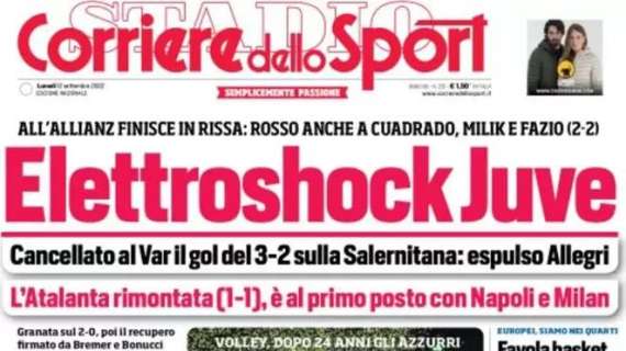Il CorSport sulla Serie A: "L'Atalanta rimontata è al primo posto con Napoli e Milan"