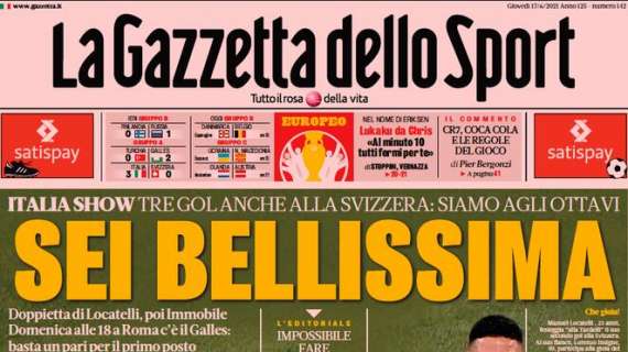La Gazzetta dello Sport elogia la Nazionale: "Sei bellissima"