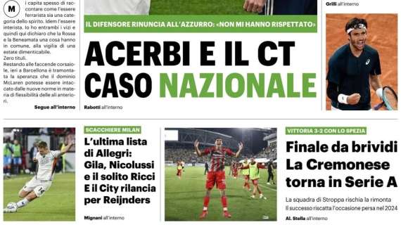 QS: "L'ultima lista di Allegri: Gila, Nicolussi e il solito Ricci. E il City rilancia per Reijnders"