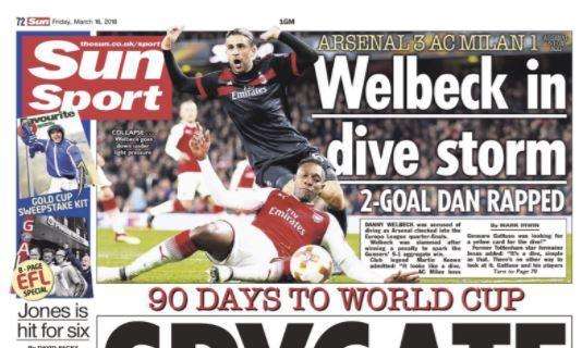 Arsenal-Milan, Sun: "Welbeck nel mirino per il tuffo"
