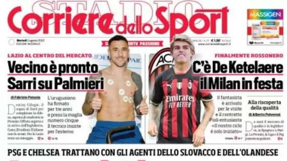 Il CorSport in prima pagina: "C'è De Ketelaere, il Milan in festa"