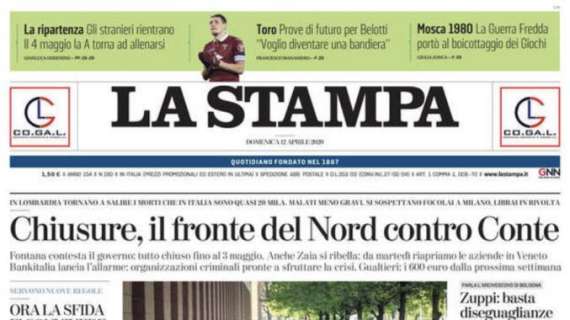 Serie A, La Stampa in prima pagina: "La ripartenza"