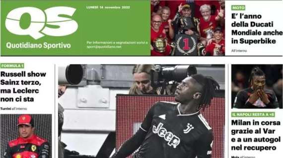 Il QS titola: "Milan in corsa grazie al VAR e a un autogol"