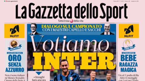 La Gazzetta apre con Capello e Sacchi: "Inter favorita. A Fonseca serve l'aiuto del club"