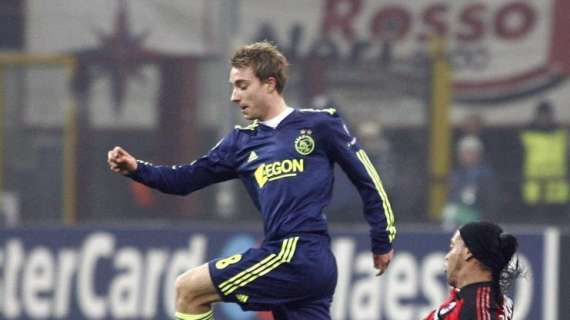 Ajax, Eriksen: "Tifo Roma e mi piacerebbe giocare in giallorosso"