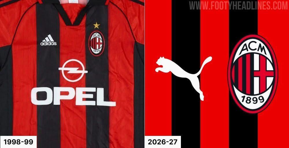 Milan, la prima maglia 2026-2027 sarà ispirata a quella della stagione 1998-1999
