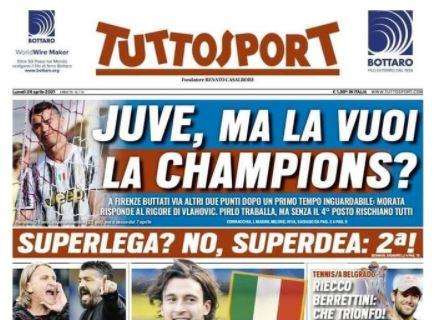 Tuttosport in prima pagina: "Lazio-Milan: è spareggio"