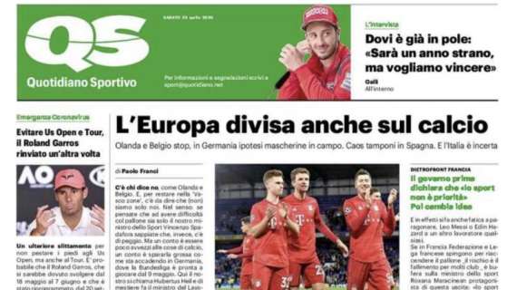 Il QS in apertura: "L'Europa divisa anche sul calcio"