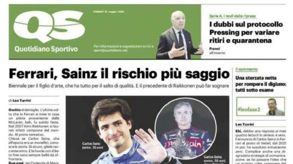 QS: "I dubbi sul protocollo: pressing per variare ritiri e quarantena"