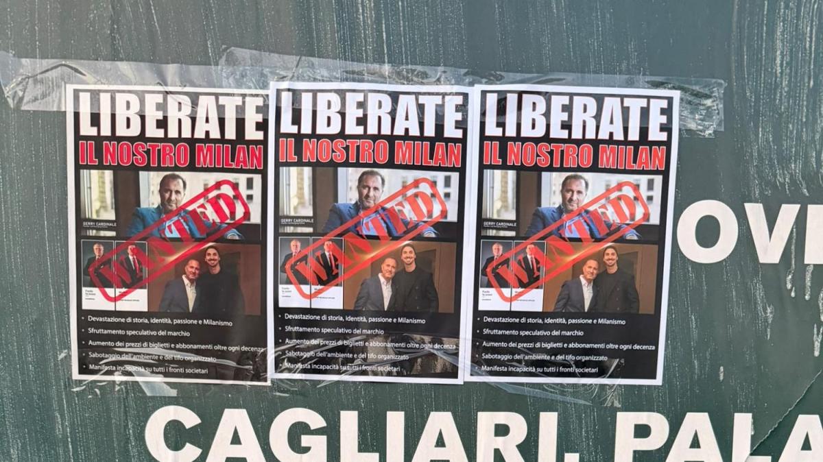FOTO - Contestazione Milan: altri manifesti esposti in Sardegna dal Milan Club Gesturi "Paolo Maldini"