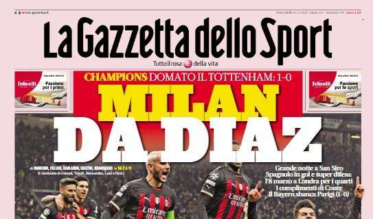 La Gazzetta apre con la vittoria dei rossoneri in Champions: “Milan da Diaz”