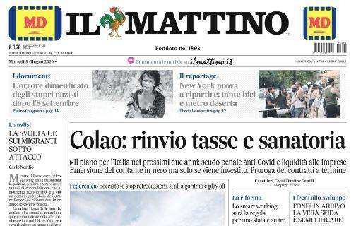 Il Mattino in prima pagina: "Il grande schiaffo alla Serie A"