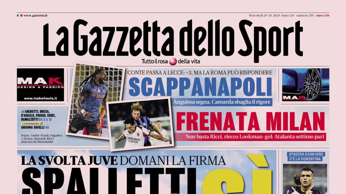 https://net-storage.tcccdn.com/storage/milannews.it/img_notizie/thumb3/74/7450b2960ac317a6ceb5862d692051b5-60371-oooz0000.jpeg L’apertura della Gazzetta: “Scappanapoli. Frenata Milan”