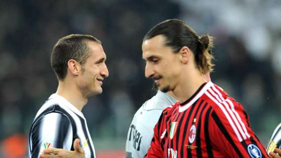 Juventus, Chiellini: "Ibra è il miglior nemico della mia carriera, lo stimo molto"