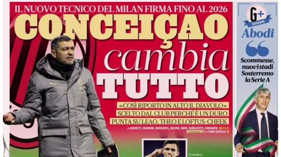 L'apertura della Gazzetta sul Milan: "Conceiçao cambia tutto"