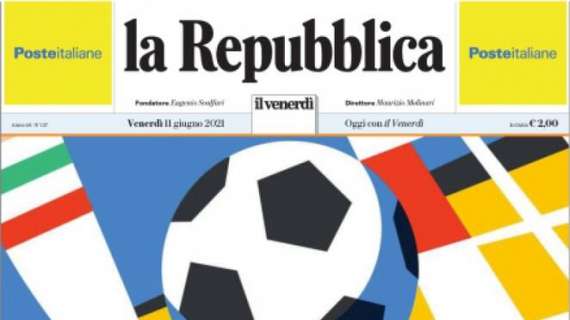 La Repubblica in prima pagina sugli Europei: "L'Europa ritrova il calcio"