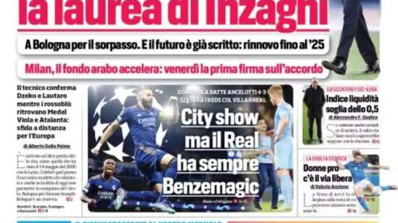 Il CorSport in prima pagina: "Milan, il fondo arabo accelera: venerdì la prima firma sull'accordo"