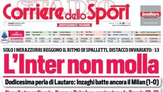 Il CorSport in prima pagina: "L'Inter non molla. Inzaghi batte ancora il Milan"