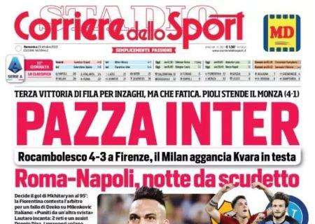 Pioli batte anche il Monza e vola al primo posto, il CorSport titola: "Il Milan aggancia Kvara in testa"