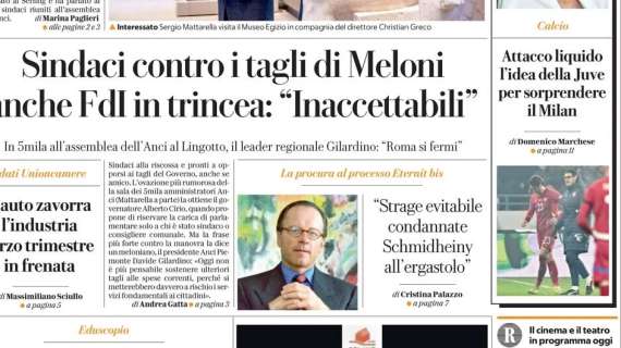 Repubblica (ed.Torino): "Attacco liquido: l'idea della Juve per sorprendere il Milan"