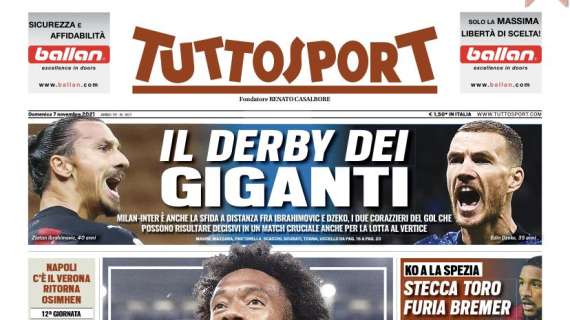 Tuttosport titola: "Il derby dei giganti"