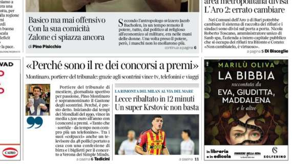 Al Lecce non basta un super Krstovic. Il Corriere del Mezzogiorno: "Ribaltati in 12 minuti"