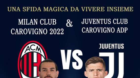 A Carovigno milanisti e juventini vedranno assieme Milan-Juve. Bella iniziativa di sport e solidarietà organizzata dal Milan Club e dallo Juve Club Del Piero