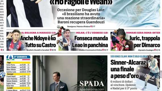 Il CorSport in prima pagina: "Fonseca manda Leao in panchina"