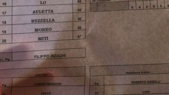 FOTO - La prima distinta ufficiale degli Allievi di Inzaghi