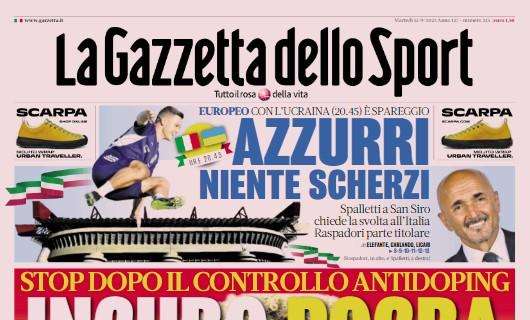 La Gazzetta in apertura su Inter-Milan: "Amici per il derby"