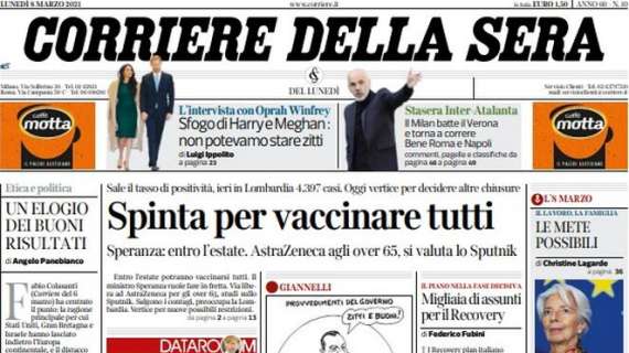 Il CorSera in prima pagina: "Il Milan batte il Verona e torna a correre"