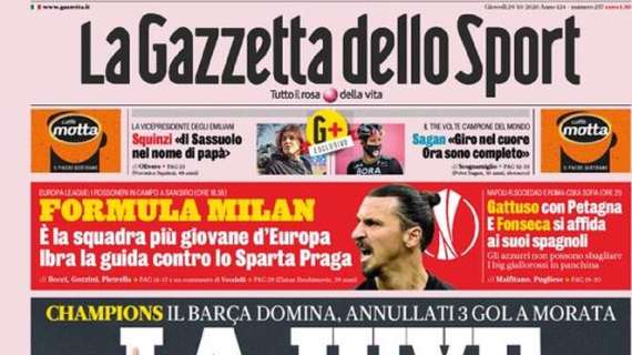 La Gazzetta dello Sport in prima pagina: "Formula Milan"