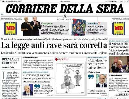 CorSera: "Il Milan va agli ottavi, Juve in Europa League"