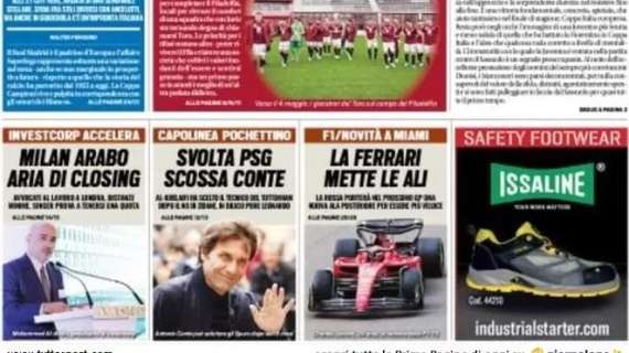 Tuttosport in prima pagina: "Milan arabo: aria di closing"