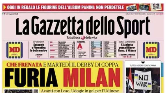 La Gazzetta dello Sport in prima pagina: "Furia Milan"
