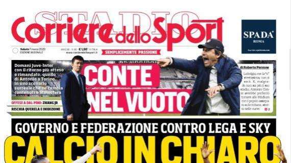 Corriere dello Sport in prima pagina: "Calcio in chiaro, è scontro"