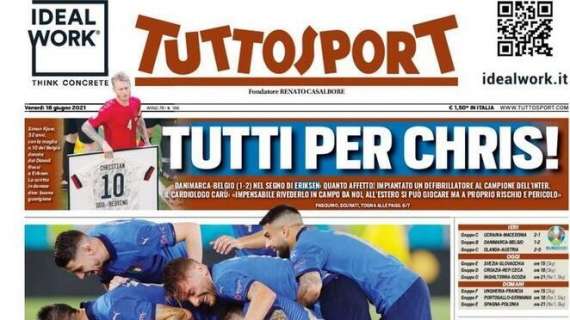 Tuttosport in apertura sulla Nazionale di Mancini: "Boom Italia"