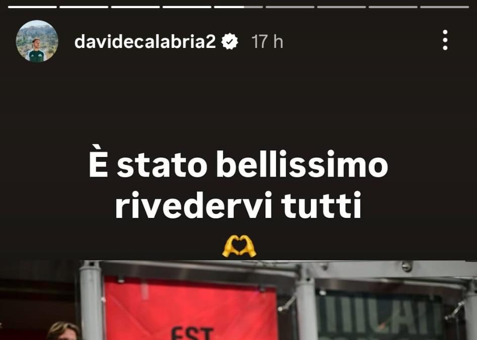 Calabria a San Siro per Milan-Juventus: "E' stato bellissimo rivedervi tutti"