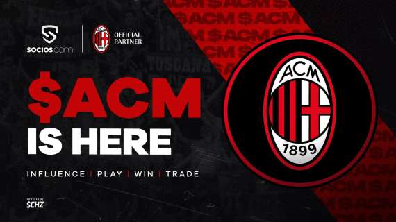 A.C MILAN COMUNICATO UFFICIALE: lanciati i primi fan token sull'app Socios.com